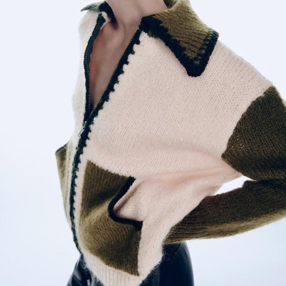 Zara COMBINATION KNIT CARDIGAN - Picture 3 of 8